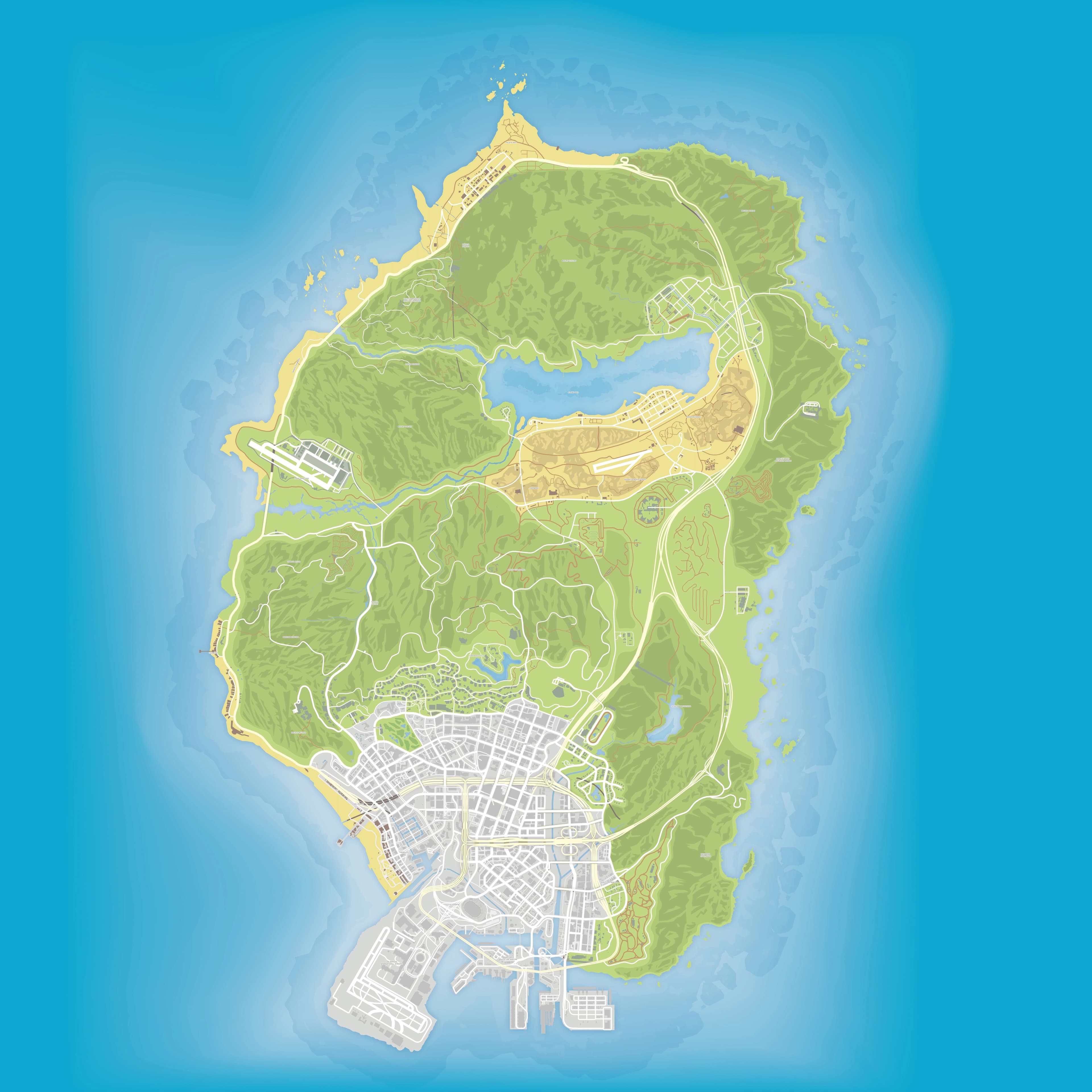 Karte von San Andreas, hervorgehoben ist der Zuständigkeitsbereich San Andreas